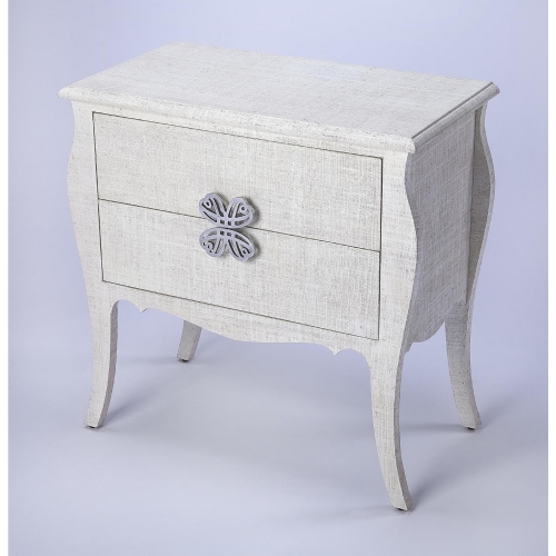 Felicia Accent Chest in Off White Raffia