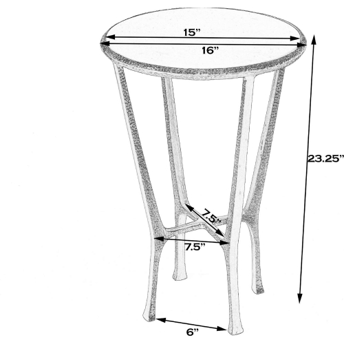 Switlania Outdoor Side Table in White Marble & Bronze