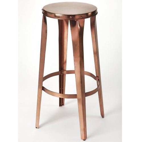 Ulrich Backless Bar Stool in Copper Iron