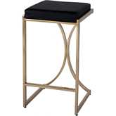 Natalya Counter Stool in Gold Iron & Black Leatherette