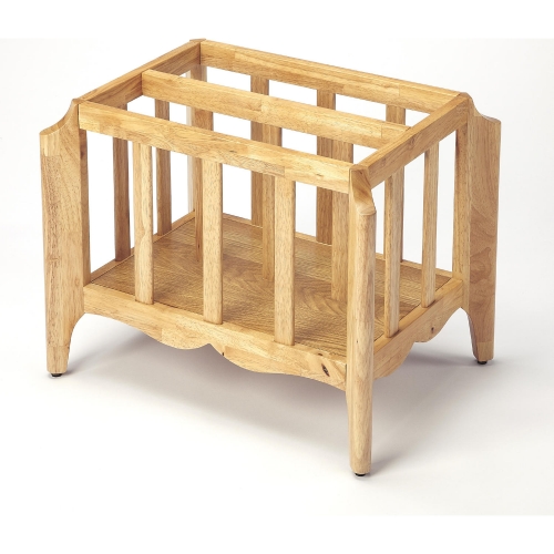 Wilshire Magazine Storage Basket in Natural Finish Wood