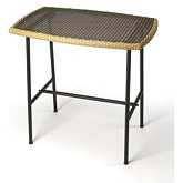 Freeport 36" Pub Table in Black & Natural Poly Rattan & Iron