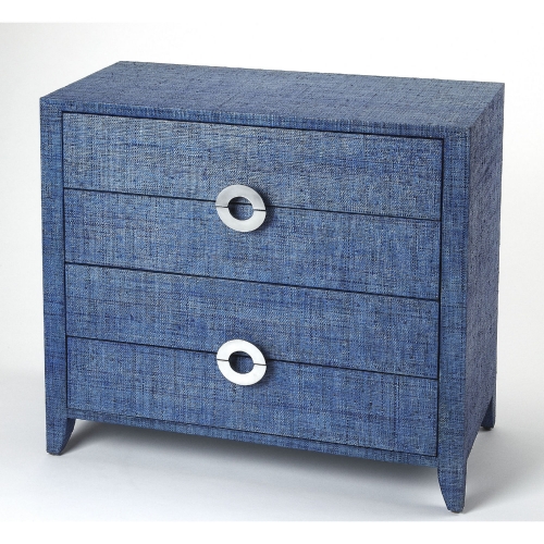 Amelle Accent Chest in Navy Blue Raffia