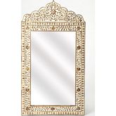 Vivienne Mirror in Teak with Bone Inlay