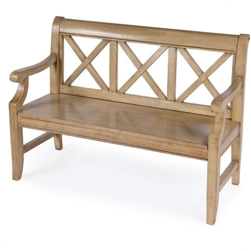 Gerrit 44" Bench in Antique Beige Finish Wood