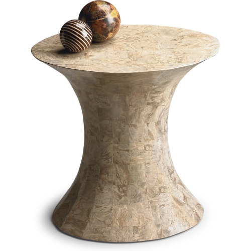 Pastor Stone & Wood Side Table