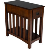 Larina Chairside Side Table in Dark Cheery Brown Shaker Wood