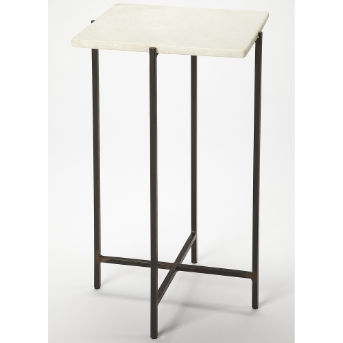 Nigella Square Accent Table in Marble & Iron