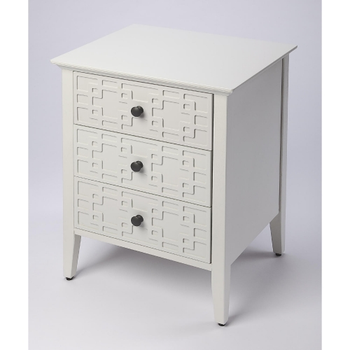 Kinsley 3 Drawer Accent Chest in Gloss Off White