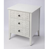 Kinsley 3 Drawer Accent Chest in Gloss Off White