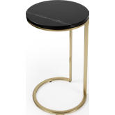 Shounderia Side Table in Black Marble & Gold Stainless Steel