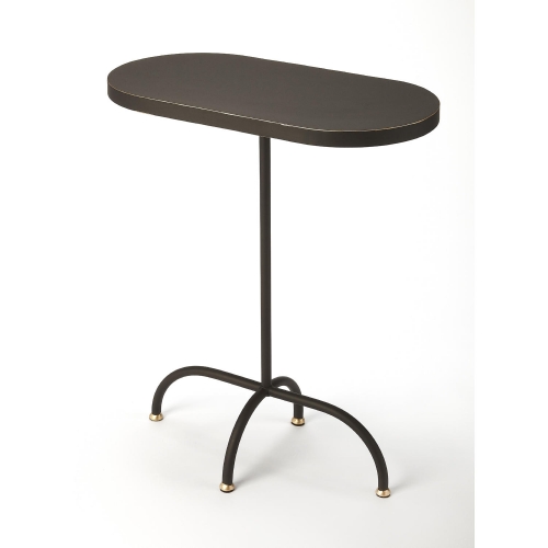 Cleo Oval End Table in Black & Gold