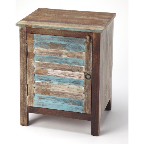 Rustic Shutter Accent Cabinet in Multicolor Wood