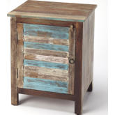 Rustic Shutter Accent Cabinet in Multicolor Wood