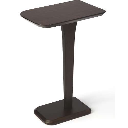 Patton Pedestal Side Table in Cocoa Brown Wood