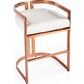 Clarence 25" Counter Stool in Rose Gold & White Leatherette