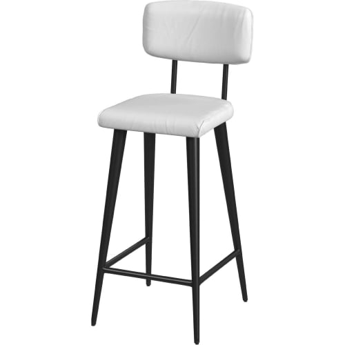 Saddle 26" Counter Stool in White Leather