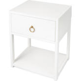 Lark End Table in White Finish Wood