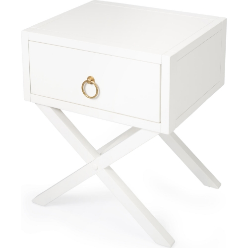 Lark End Table in White Finish Wood