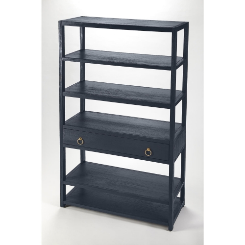 Lark Bookcase in Navy Blue Finish Wood