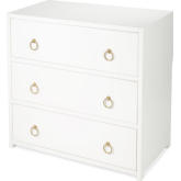 Lark 3 Drawer Chest in White Finish Wood