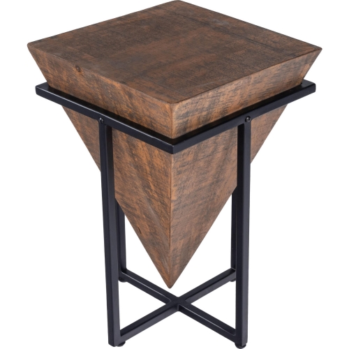 Gulnaria Side Table in Wood & Black Metal