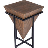 Gulnaria Side Table in Wood & Black Metal