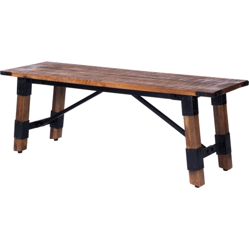 Masterson Bench in Wood & Black Metal