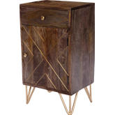 Alda Chest in Wood w/ Brass Metal Inlay