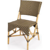 Ciel Dining Chair in Rattan with Beige & Black Diamond Poly