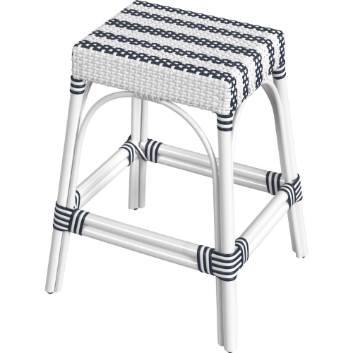 Robias 24.5" Counter Stool in White PE Rattan