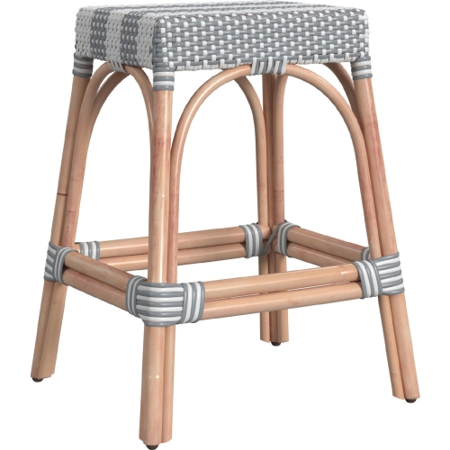 Robias 24.5" Counter Stool in Damask Grey PE Rattan