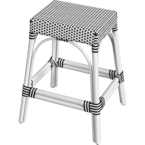 Robias 24.5" Counter Stool in White PE Rattan