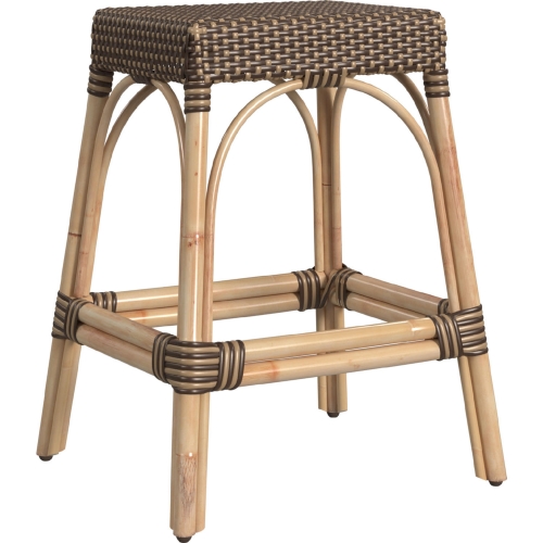 Robias 24.5" Counter Stool in Brown PE Rattan