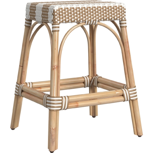 Robias 24.5" Counter Stool in Beige Diamond PE Rattan