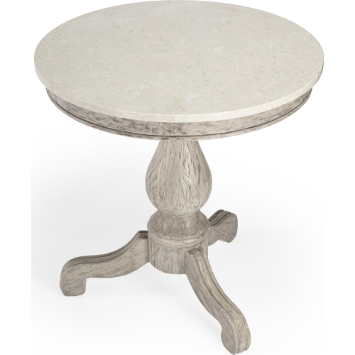 Danielle Side Table in Rustic Gray & Ivory Marble