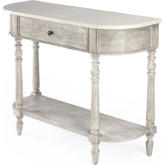 Danielle Console Table in Rustic Gray & Ivory Marble