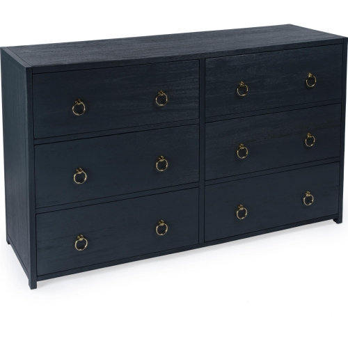 Lark 6 Drawer Dresser in Navy Blue Finish