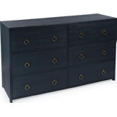 Lark 6 Drawer Dresser in Navy Blue Finish