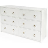 Lark 6 Drawer Dresser in White Finish