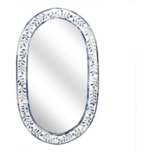 Trubadur Mirror in Blue & White Bone Inlay