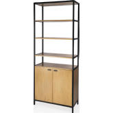 Hans Open & Closed Etagere Bookcase in Wood & Black Iron