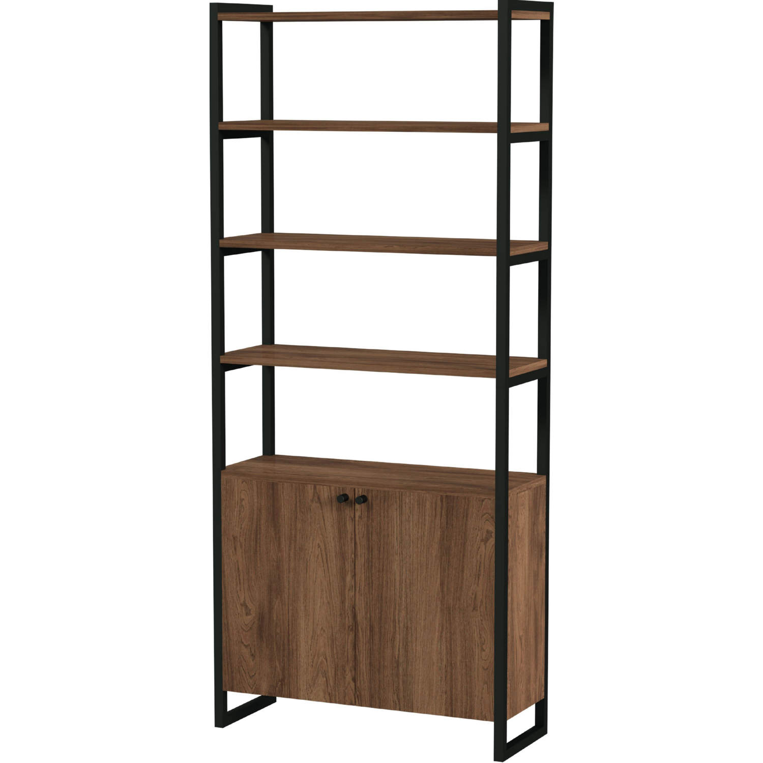 Butler 5575421 Drake 73 Two Door Bookcase Etagere in Medium Brown Finish Wood