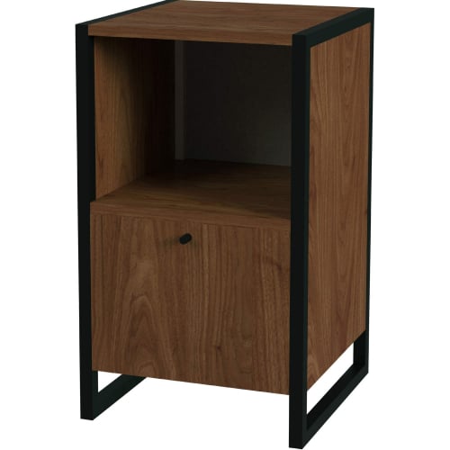 Drake 1 Drawer File Cabinet with Storage in Medium Brown Finish Wood