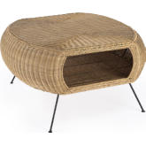 Coralitta Coffee Table in Natural Rattan & Iron