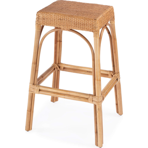 Robias 30" Bar Stool in Natural Color PE Rattan & Natural Rattan