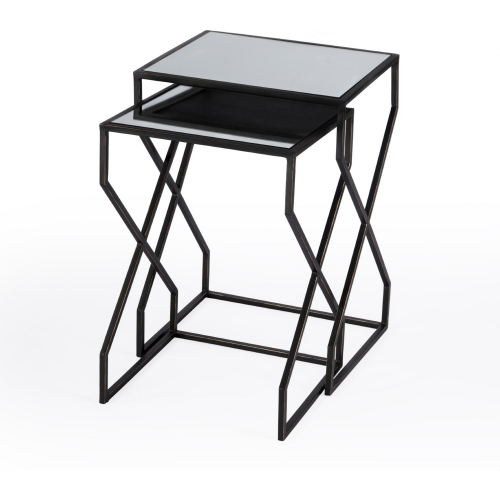 Demi Nesting Tables in Mirror & Black