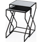 Demi Nesting Tables in Mirror & Black