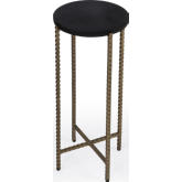 Nigella Side Table in Black Granite & Gold Metal