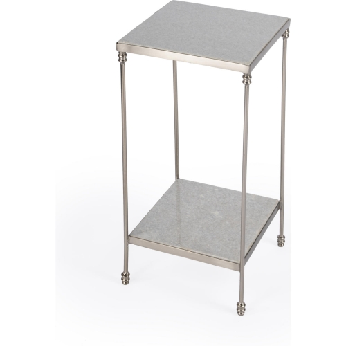 Isla Side Table in White Marble & Iron